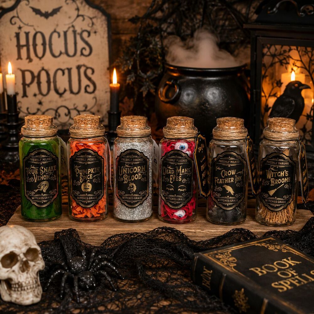 Target Bullseye Halloween Mini Potion Bottles Set of 6 Decor 2026 Apothecary